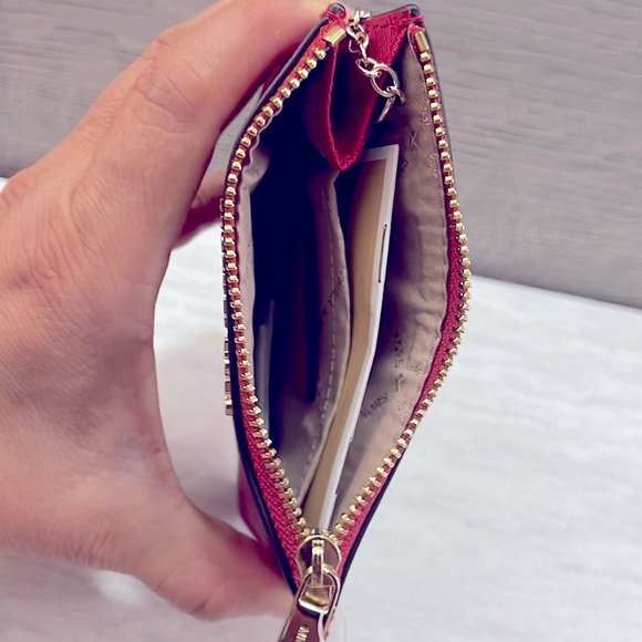 Michael Kors zip coin holder in red - Picture 6 of 8